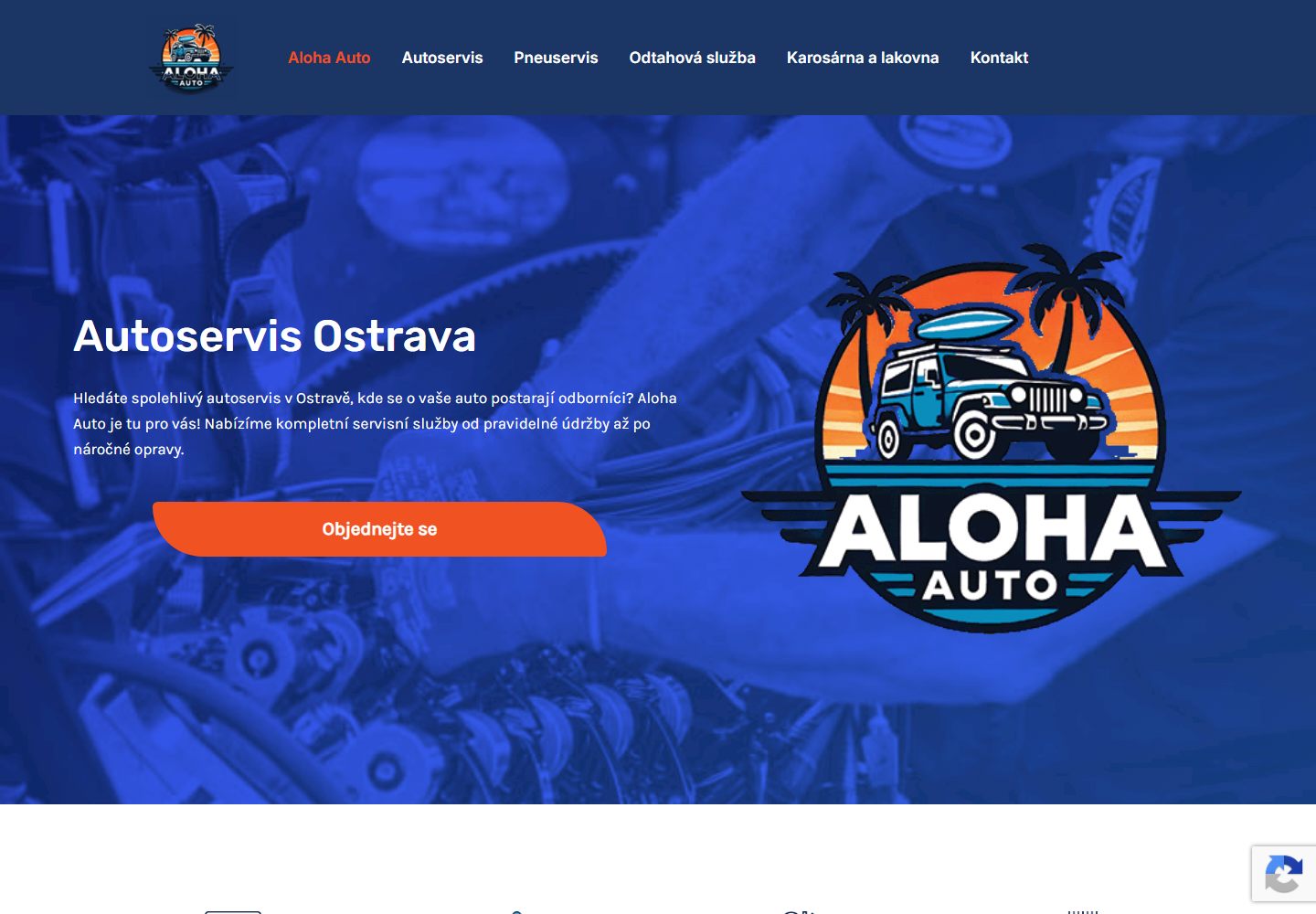 Screenshot webu Aloha Auto od Studio SOMAR