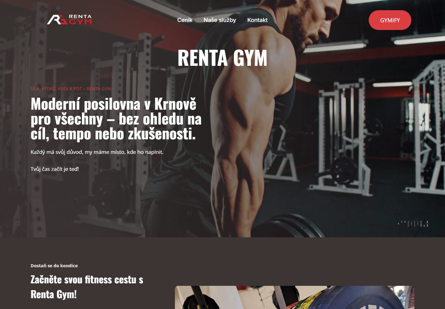 Screenshot webu Renta Gym od Studio SOMAR